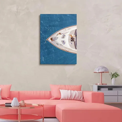 Vista 6 de Impresión de fotografía de yate de lujo, decoración artística de pared de barco y lancha rápida para navegar en verano, póster de oficina de club