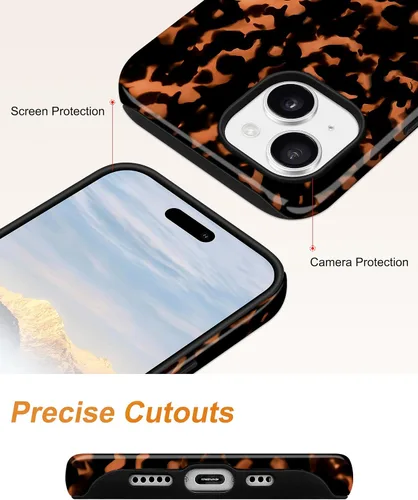 Vista 299 de Jusy Funda compatible con MagSafe con estampado de caparazón de tortuga marrón para iPhone 7/8/SE, cubierta protectora de TPU suave magnética