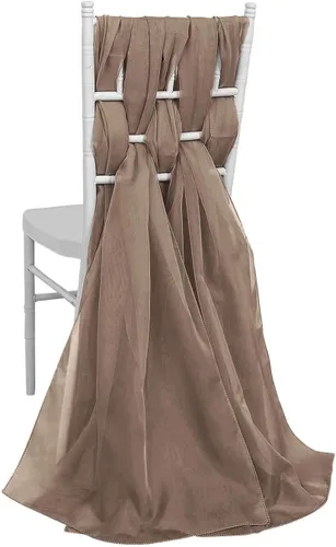 Vista 17 de Efavormart - Paquete de 5 bandas de gasa de alta calidad para silla, 22 x 78 pulgadas, amatista violeta, lazos para silla de diseño transparente