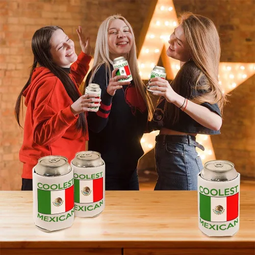 Vista 5 de Fundas personalizadas para latas Enfriador de bebidas Los países mexicanos más geniales México Buceo Fiesta de espuma Cubierta de cerveza Blanco
