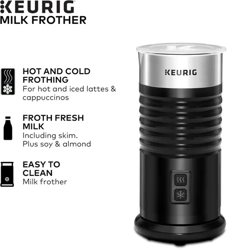 Vista 7 de Keurig K-Elite - Cafetera de cápsulas K-Cup de una sola porción, plata cepillada y espumador independiente, funciona con leche no láctea, espuma