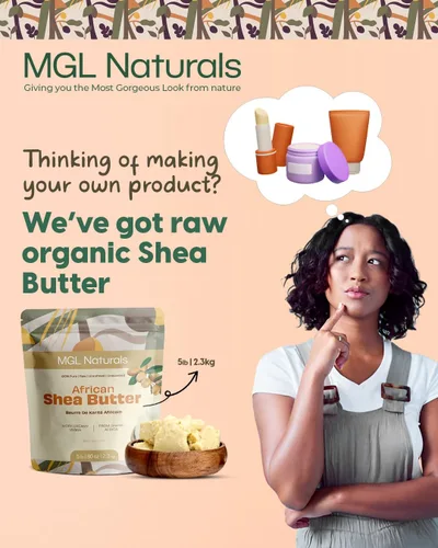 Vista 8 de MGL Naturals Manteca de Karité Africana Cruda Color Marfil 5 lb, 100% Pura y Sin Refinar. Nutre e hidrata la piel y el cabello. Úsala sola