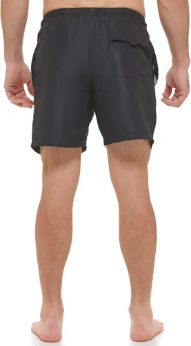 Vista 3 de Calvin Klein Traje de baño sólido con cordón de secado rápido con protección UV estándar para hombre