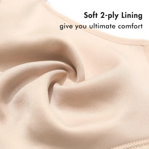 Vista 3 de DELIMIRA Brasier sin aros para mujer, talla grande, cobertura completa, sin forro, brasier de soporte suave