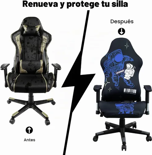 Vista 4 de Fundas para sillas de videojuegos, funda elástica para silla de computadora, funda ergonómica para silla de oficina, para protección contra arañazos