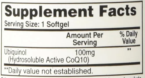 Vista 2 de QuinoGel® Ubiquinol Solubilizado CoQ10 (Hydrosoluble™ Kaneka QH™) 100 mg / 60 cápsulas blandas