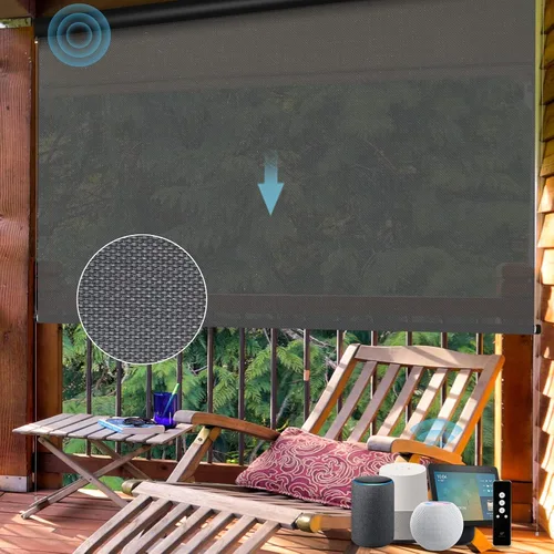 Vista 12 de SmartWings Persianas motorizadas para patio al aire libre con control remoto, compatibles con Alexa/Google/Homekit, resistentes a la intemperie