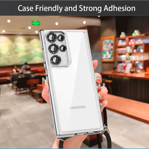 Vista 5 de Paquete de 5+5 protectores de lente de cámara compatibles con Samsung Galaxy S24 Ultra, cubierta de cámara S24 Ultra, accesorios de protector