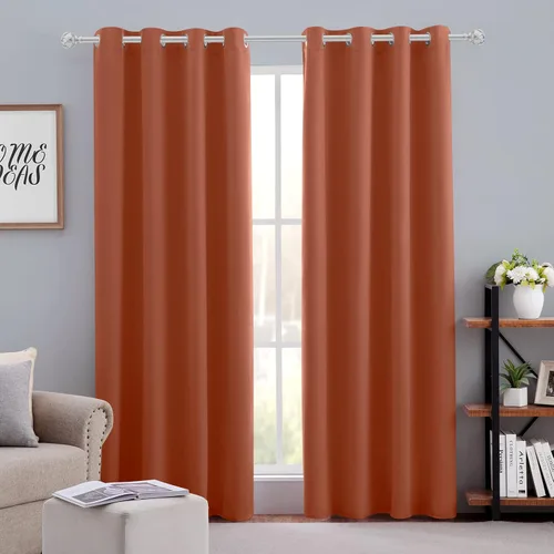 Vista 13 de HOMEIDEAS – Cortinas opacas de 52 x 84 pulgadas de largo, 2 paneles de cortinas para oscurecer la habitación, térmicas, insonorizadas, con ojales