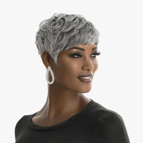 Vista 10 de Pelucas rubias 613 de corte Pixie para mujeres negras, peluca corta y rizada Rubio