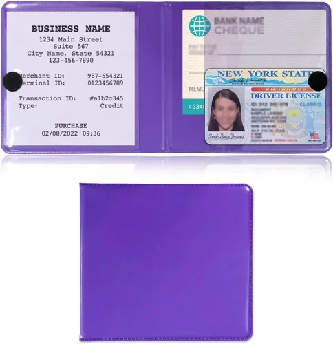 Vista 11 de Kewucn Soporte para seguro de registro de automóvil, organizador esencial de 10.55 x 4.8 pulgadas con cierre, accesorios interiores de vehículos