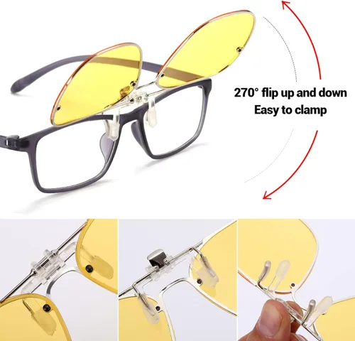 Vista 4 de TERAISE Gafas de sol con clip abatibles polarizadas HD unisex para exteriores conducción UV400