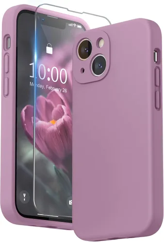 Vista 20 de SURPHY Funda compatible con iPhone 13 Mini con protector de pantalla, (protección de cámara y forro de microfibra suave), funda de silicona líquida