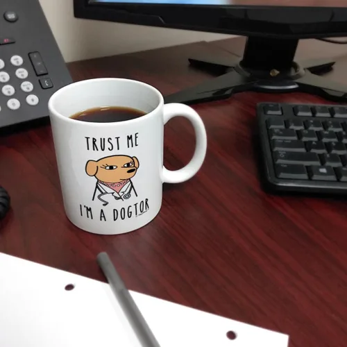 Vista 3 de ThisWear Trust Me I'm A Dogtor - Taza de café femenina de 11 onzas, 1 11oz - Hembra