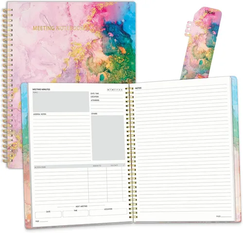 Vista 9 de SUNEE Half Meeting Half Note - Cuadernos profesionales de 8.5"x11" para el trabajo - 160 páginas, planificador de proyectos de tamaño A4, agenda