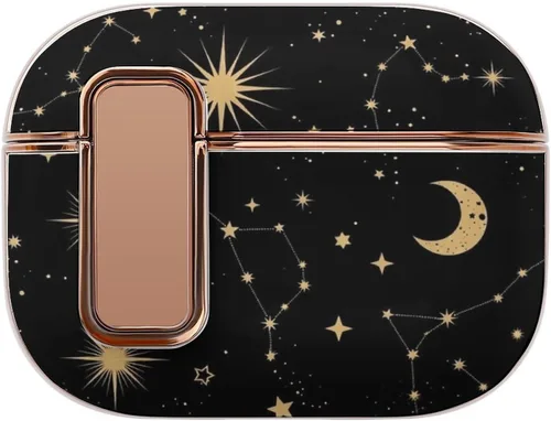 Vista 20 de Funda para auriculares compatible con Airpods Pro 2, estampado de leopardo de guepardo, plástico, con bloqueo, protección a prueba de golpes