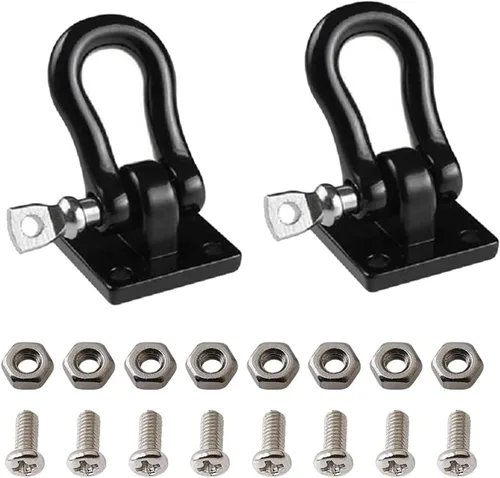 Vista 3 de Gancho de remolque a escala 1/10, gancho de metal para remolque y cadena de rescate, accesorios de decoración compatibles con 1/10 RC Rock Crawler