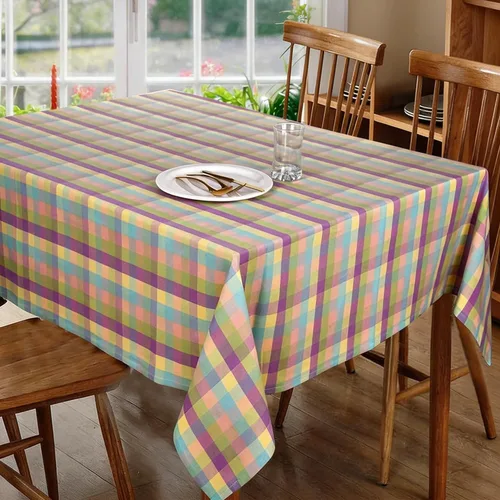 Vista 18 de Urban Villa - Mantel de mesa 100 % algodón, para uso diario, cenas familiares o fiestas en interiores o exteriores, a cuadros, color negro/blanco