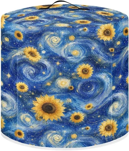 Vista 35 de Suobstales Cubierta para aparato con estampado de estrellas de mar de playa, cubierta antipolvo, funda portátil para olla a presión con bolsillo