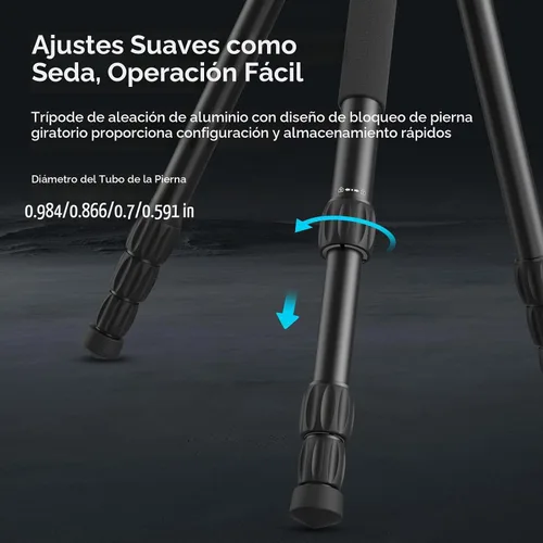 Vista 8 de SmallRig CT180 Trípode de Video, Trípode de Cámara de 72" Monopie con Cabezal Fluido, Trípode de Cámara de Aluminio, Cabezal Fluido Panorámico
