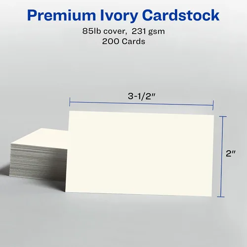 Vista 5 de Avery-Clean – Tarjetas de negocios de bordes láser, 2 x 3 1/2, 10 por hoja, 200 unidades, Ivory