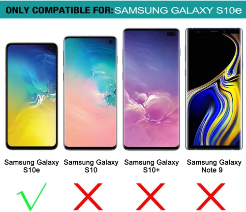 Vista 8 de SURITCH Funda para Samsung Galaxy S10e, 【Protector de pantalla integrado】【Compatible con carga inalámbrica】Cubierta trasera resistente híbrida Oro