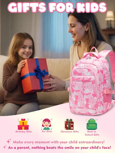 Vista 30 de BLUEFAIRY - Mochilas para niños y niñas, escuela primaria, jardín de niños