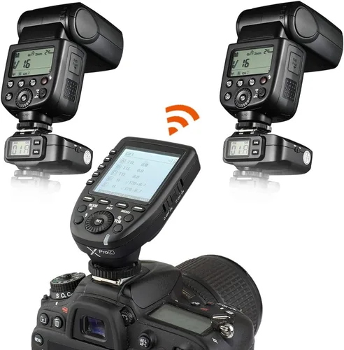 Vista 3 de Godox Xpro-C 2.4G X System TTL Transmisor de disparador de flash inalámbrico y 2 receptores controladores X1R-C compatibles con Canon Flash..
