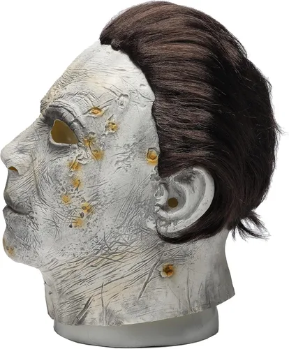 Vista 3 de Máscara de Halloween Michael Myers máscara facial aterradora de terror máscara espeluznante de cabeza completa disfraz de látex para adultos