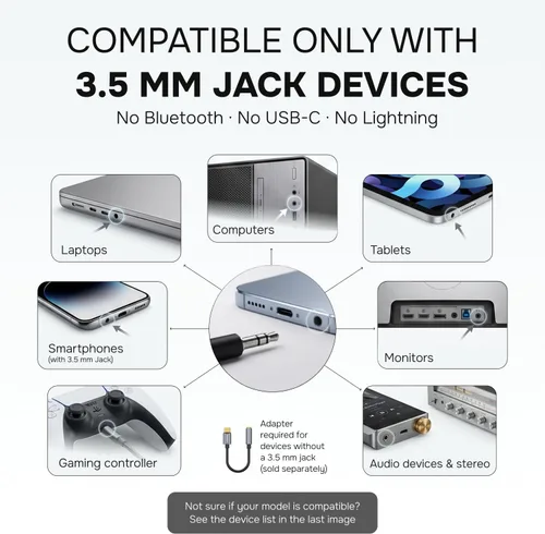 Vista 3 de ARTIX CL750 - Auriculares con cable con micrófono, auriculares con aislamiento de ruido para computadora y computadora portátil, auriculares