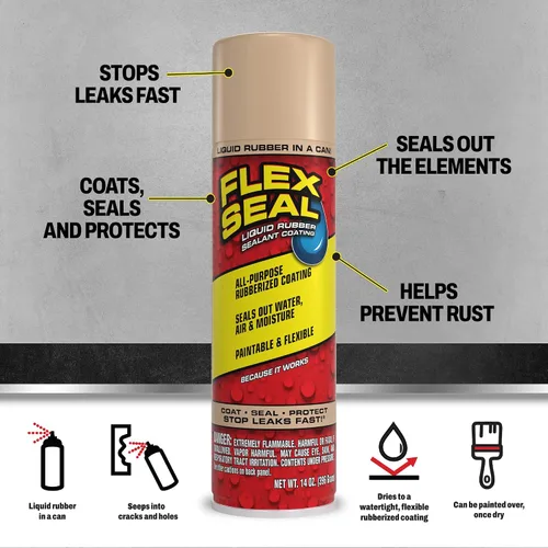 Vista 2 de Sellador líquido de goma en una lata Flex Seal Colors, de As seen on TV, 14 onzas., FSTANR20