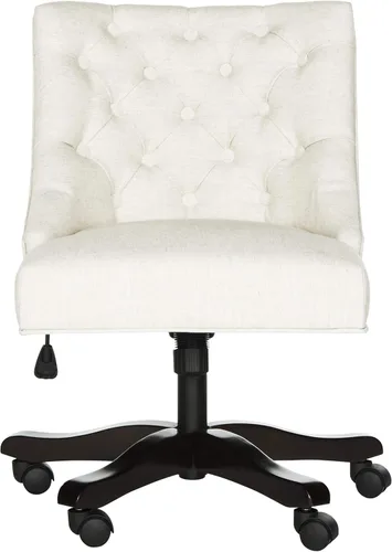 Vista 3 de Safavieh Mercer Collection Soho - Silla de escritorio giratoria de lino color crema claro