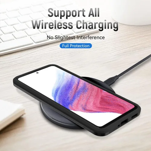 Vista 5 de Funda para Samsung A53 5G, Galaxy A53 5G con protector de pantalla, protección de cuerpo completo, funda de goma duradera para Samsung Galaxy A53