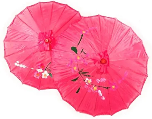 Vista 6 de TJ Global Paquete de 2 paraguas chinos japoneses para niños, 22 pulgadas, para bodas, fotografías, disfraces, cosplay, decoración y otros eventos, 2