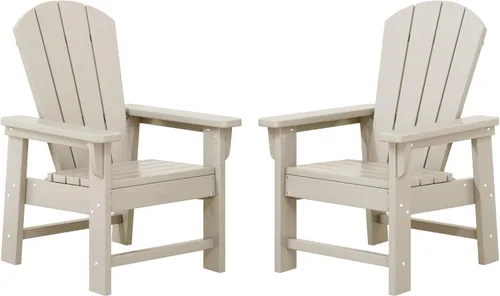 Vista 29 de WestinTrends Malibu Kids - Silla de patio de plástico HDPE Adirondack para exteriores, color negro
