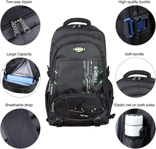 Vista 6 de VILINKOU Mochila con ruedas para niños y niñas, Verde, Equipaje, mochila, bolso