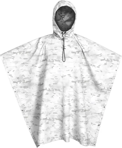 Vista 14 de GRVCN Poncho de lluvia militar, impermeable de camuflaje impermeable ligero al aire libre