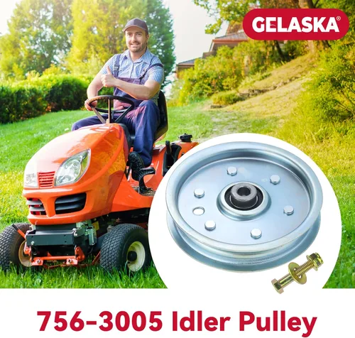 Vista 2 de GELASKA La polea tensora plana 756-3005 reemplaza a la polea Cub Cadet 756-3005, Polea tensora Cub Cadet 756-1229, Cub Cadet 01004081, 02005077