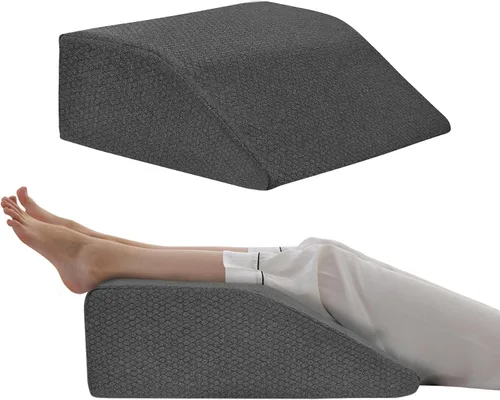 Vista 12 de Almohadas de elevación de piernas, almohadas de piernas para dormir, parte superior de espuma viscoelástica de gel refrescante, almohada de cuña