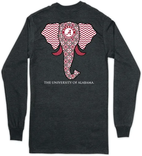 Vista 2 de Southern Couture Alabama Crimson Tide Elephant - Camiseta de manga larga para mujer
