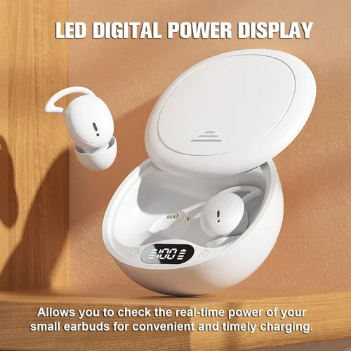 Vista 7 de Auriculares inalámbricos pequeños invisibles cómodos inalámbricos Bluetooth con cancelación de ruido en el oído, auriculares suaves para pequeños