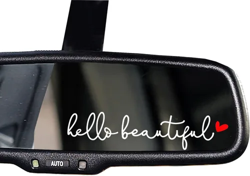 Vista 16 de 2 calcomanías con el texto “Buckle Up” para espejo retrovisor, calcomanía de vinilo divertida y bonita para el auto