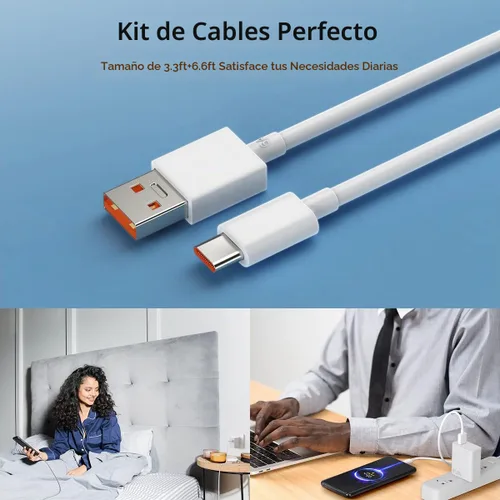 Vista 8 de 6A para Xiaomi Cable Cargador 120W Hypercharge USB Tipo C Cable de carga rápida