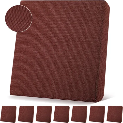 Vista 11 de Newwiee 8 fundas de cojín elásticas impermeables para patio, fundas de cojín para exteriores, fundas de repuesto para sofá, funda de asiento suave
