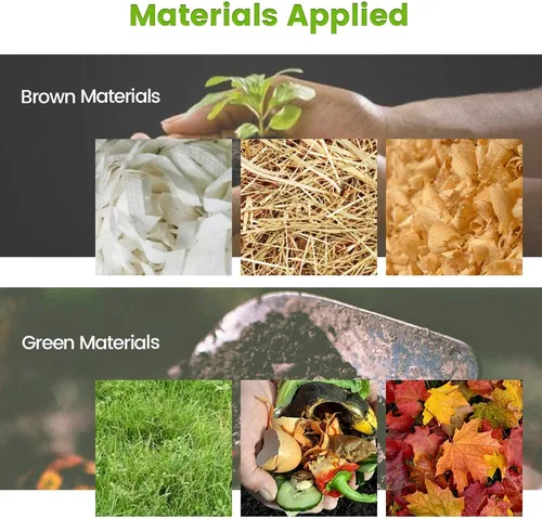 Vista 5 de Contenedor de compostaje estático de gran capacidad de 80 galones (300 litros), compostador de residuos verde bosque para exteriores con escotilla
