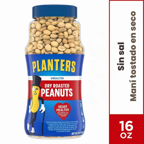 Vista 2 de Planters Cacahuetes tostados secos sin sal, 16 onzas (paquete de 4)