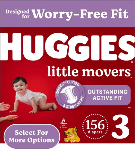 Vista 10 de Pañales Huggies tamaño 3, Little Movers para bebés, talla 3 (16-28 libras), 25 unidades, el empaque puede variar