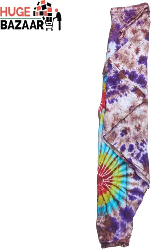Vista 9 de Pantalones de yoga de teñido anudado para meditación, oraciones unisex por nepalí hecho a mano, tela auténtica Khaddar