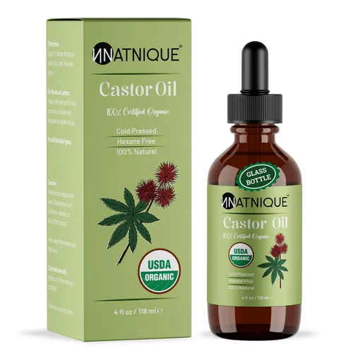 Vista 10 de Natnique Aceite de ricino orgánico certificado por USDA, aceite 100% puro prensado en frío sin refinar para el crecimiento del cabello, pestañas
