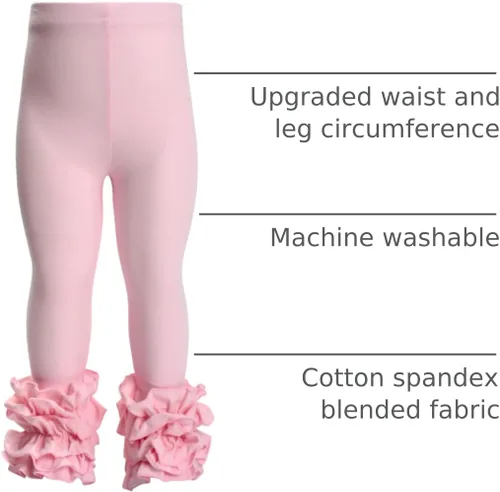 Vista 34 de HOOLCHEAN Leggings de algodón con volantes para bebés y niñas pequeñas